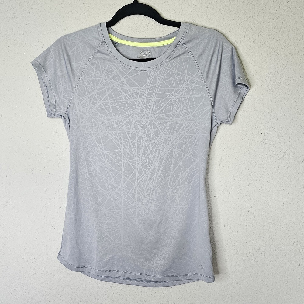 C9 Champion Womens Semi-Fitted Active Tee Grey Geometric Medium‎